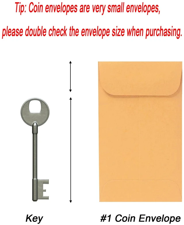 Alt view image 2 of 7 - 200PCS #1 Coin Envelopes 2.25x3.5 inches Brown Kraft Envelopes Classic Small Parts Gummed Flap for Coins, Cash, Credit Cards, Seeds