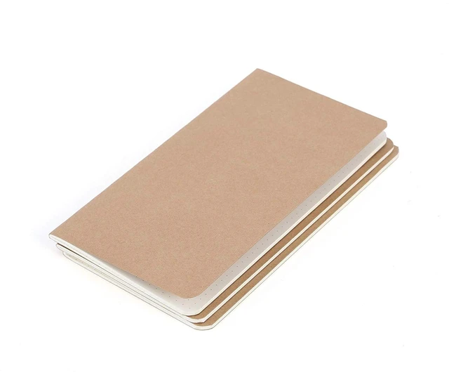 Alt view image 5 of 7 - Dotted Regular Size Travelers Notebook Inserts 4.25" x 8.25" (11 x 21cm) 100 GSM Paper 3 Hand-sewn Booklets/180 Pages Travelers Notebook Refills for Journals, Diaries, Planners