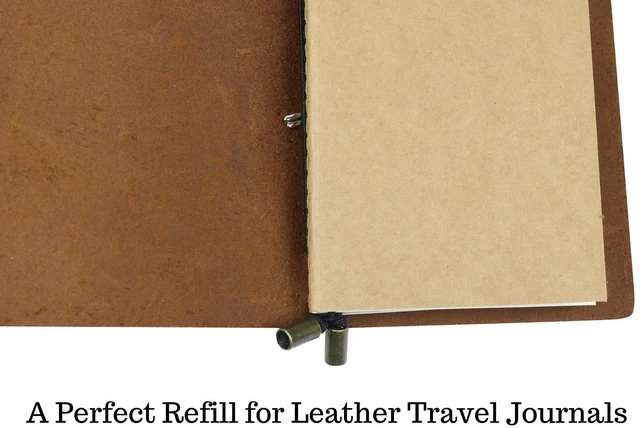 Alt view image 7 of 7 - Dotted Regular Size Travelers Notebook Inserts 4.25" x 8.25" (11 x 21cm) 100 GSM Paper 3 Hand-sewn Booklets/180 Pages Travelers Notebook Refills for Journals, Diaries, Planners