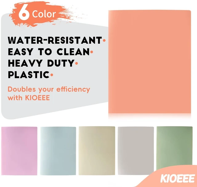Alt view image 5 of 7 - Plastic Folders with Pockets,Heavy Duty Plastic Folders with 2 Pocket and Business Card Slot,Fit Letter Size Paper,Assorted Color for School and Office (48)