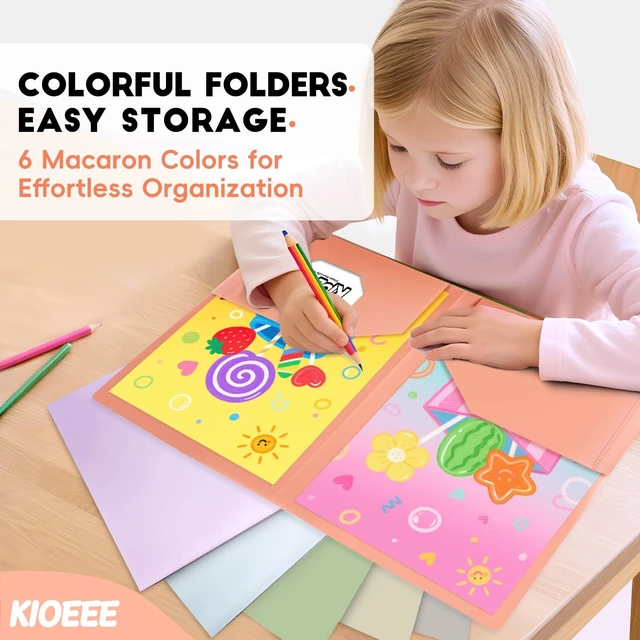Alt view image 6 of 7 - Plastic Folders with Pockets,Heavy Duty Plastic Folders with 2 Pocket and Business Card Slot,Fit Letter Size Paper,Assorted Color for School and Office (48)