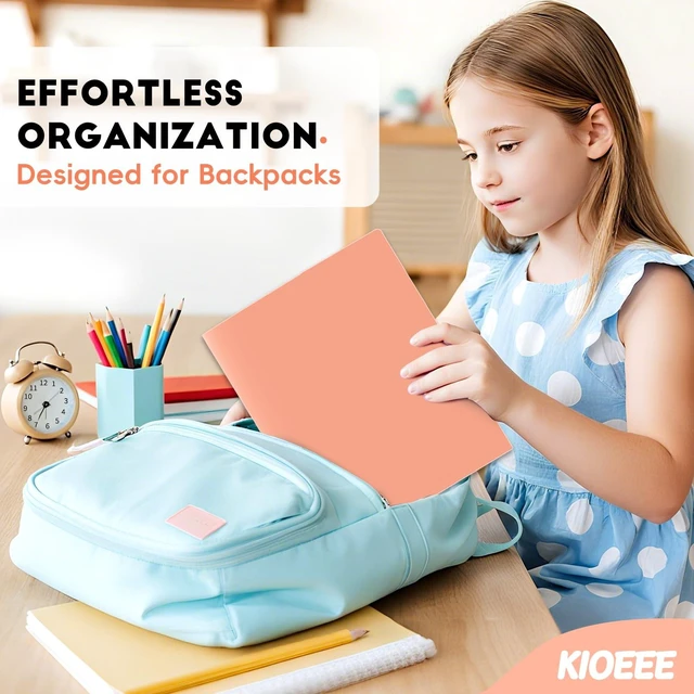 Alt view image 7 of 7 - Plastic Folders with Pockets,Heavy Duty Plastic Folders with 2 Pocket and Business Card Slot,Fit Letter Size Paper,Assorted Color for School and Office (48)