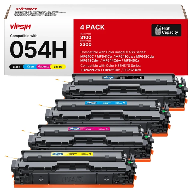 Main image of 054H Toner Work for Canon MF642Cdw MF644Cdw MF641CW LBP622Cdw 4 Pack 054H Compatible with Canon 054H Toner Cartridge Set Work for Canon Mf642cdw Toner Cartridges MF644Cdw MF641CW LBP622Cdw 054 054H