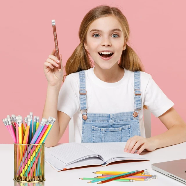 Alt view image 6 of 7 - 240 Pcs Inspirational Pencil #2 HB Pre Sharpened with Eraser, Pastel Bulk Motivational Pencils for Kids Classroom Rewards, Back to School Teacher Gifts to Students, Positive Supplies