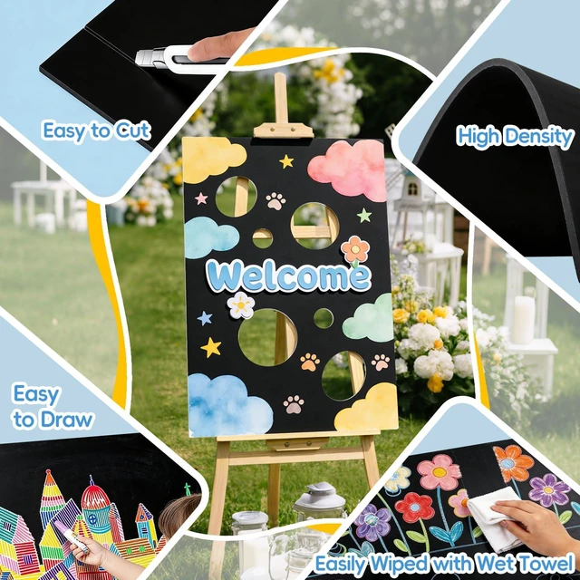Alt view image 6 of 7 - 4 Pack Foam Board 30"x40", 0.23" Thick Black Poster Board, Acid-Free Double Sided Foam Core Board for Presentation Art, Display, Office, School Projects, Crafting, Sign Making