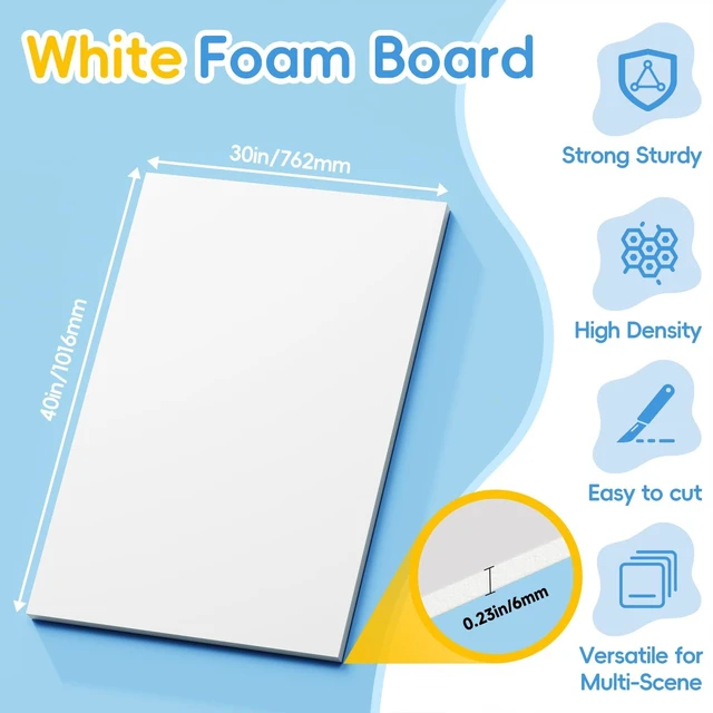 Alt view image 2 of 7 - 4 Pack Foam Board 30"x40", 0.23" White Poster Board, Acid-Free Double Sided Foam Core Board for Presentation Art, Display, Office, School Projects, Crafting, Sign Making
