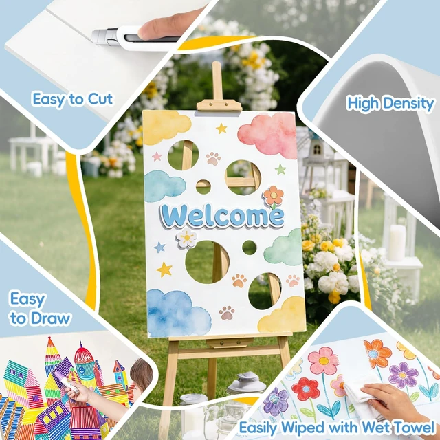 Alt view image 6 of 7 - 4 Pack Foam Board 30"x40", 0.23" White Poster Board, Acid-Free Double Sided Foam Core Board for Presentation Art, Display, Office, School Projects, Crafting, Sign Making