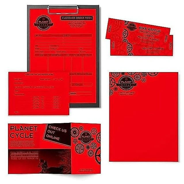 Alt view image 6 of 6 - Color Paper, 8.5 x 11, 24 lb/89 gsm, Re-Entry Red, 500 Sheets (21558)