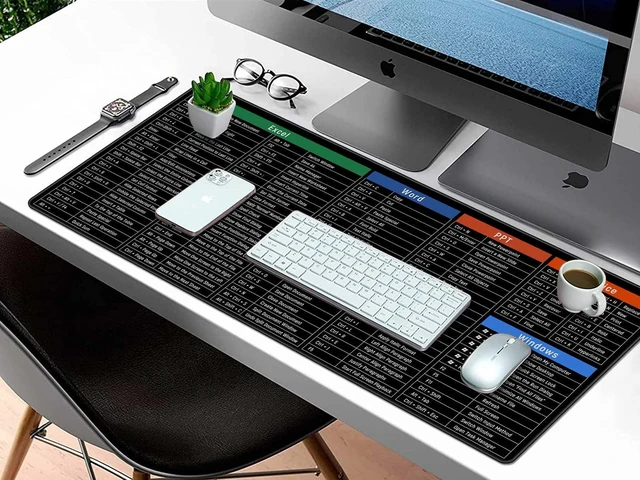 Alt view image 7 of 7 - Large Mouse Pad Desk Mat with Excel Shortcuts Cheat Sheet, Anti-Slip Keyboard Pad with Multifunctional, Gaming Mousepad, Office Desk Accessories for Computer, MacBook, PC and Laptop