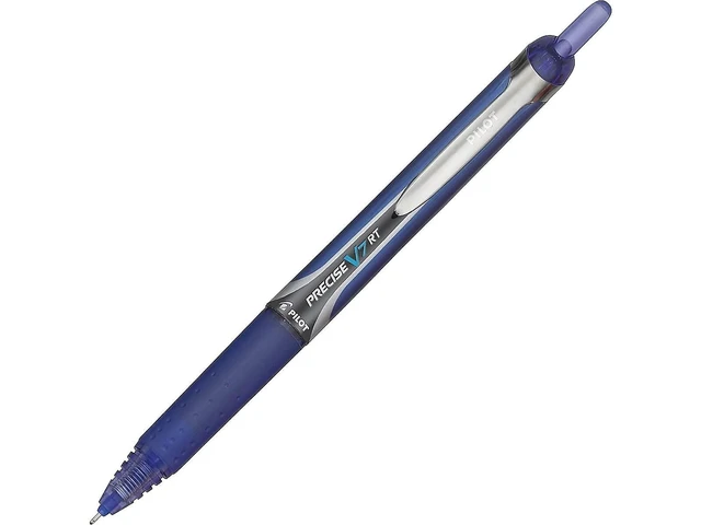 Alt view image 2 of 4 - Precise V7 RT Retractable Rollerball Pens, 0.7mm, Blue, 12-Pack Writing made smooth, retractable ink pens for writing, refillable, liquid ink rolling ball, blue pens, fine point