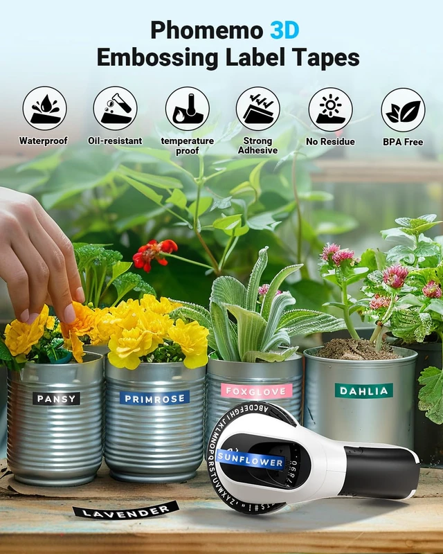 Alt view image 7 of 7 - Label Maker, Vintage Embossing Label Maker Machine with 6 Tapes Manual Embossed Label Maker for DIY Crafts,Junk Journal Scrapbook Supplies, Retro Embosser Labeler with Waterproof 9mm,Black
