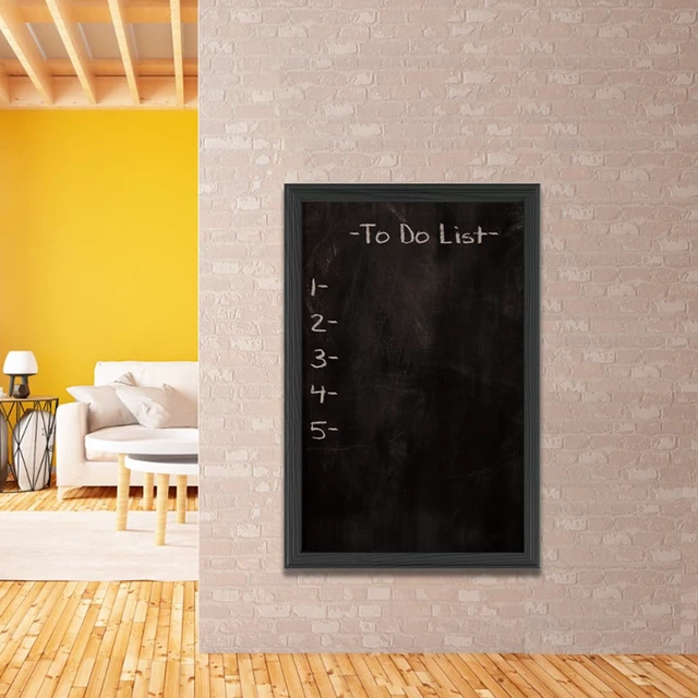 Alt view image 5 of 7 - Chalkboard,Magnetic Chalk Board with Wood Frame, 23.6" x 35.4",Black Wall mounted Chalk Board for Wedding, Kitchen, Bar, Restaurant, Menu & Home Decor, Horizontal or vertical Hanging Chalkboards