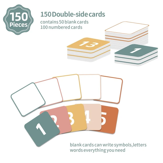 Alt view image 3 of 7 - Hundred Pocket Chart with 100 Pockets and 150 Pieces Boho Double-Sided Number Cards,Number 1-100 Pocket Chart for Students Classroom Home Counting and Organizer (Black-100 Pockets)