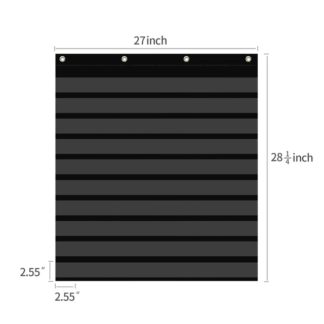 Alt view image 2 of 7 - Hundred Pocket Chart with 100 Pockets and 150 Pieces Boho Double-Sided Number Cards,Number 1-100 Pocket Chart for Students Classroom Home Counting and Organizer (Black-100 Pockets)