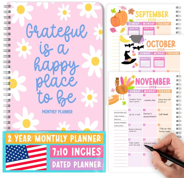 Main image of 2026-2027 Monthly Planner Notebook - 2 Year Monthly Planner 2026-2027 Month Calendar Planners from Jan 2026 to Dec 2027, 26-27 Academic Planners, Cute Planning Supplies for Home & Office