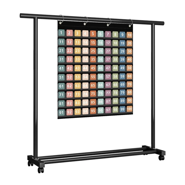 Alt view image 7 of 7 - Hundred Pocket Chart with 100 Pockets and 150 Pieces Boho Double-Sided Number Cards,Number 1-100 Pocket Chart for Students Classroom Home Counting and Organizer (Black-100 Pockets)