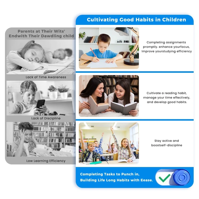 Alt view image 7 of 7 - 2 Pack Chore Chart for Kids Multiple Kids, Magnetic Checklist Board Slider ADHD Tools to Do List, Daily/Morning/Bedtime Routine Chart Visual Schedule with Dry Erase Sheets and Marker for Fridge