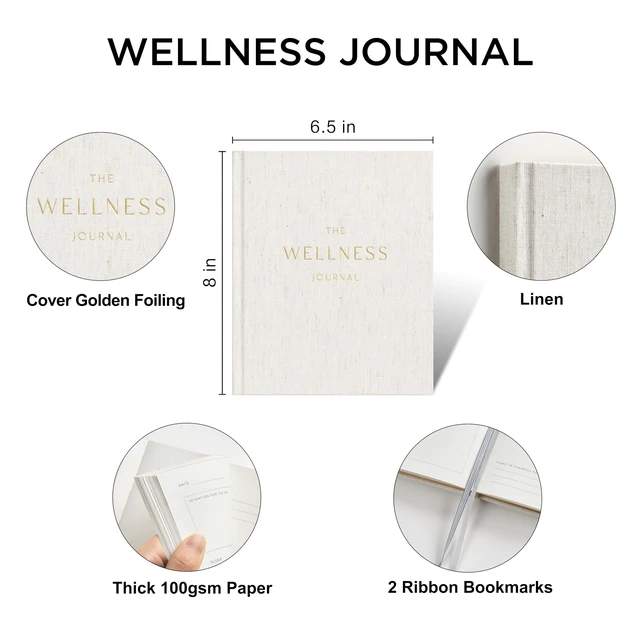 Alt view image 2 of 7 - And Per Se Wellness Journal, Self Care & Daily Journal for Women, Mental Health Planner with Habit Tracker, Diet & Goals, Undated, Gift-Ready (Original Beige) (Pack of 2)