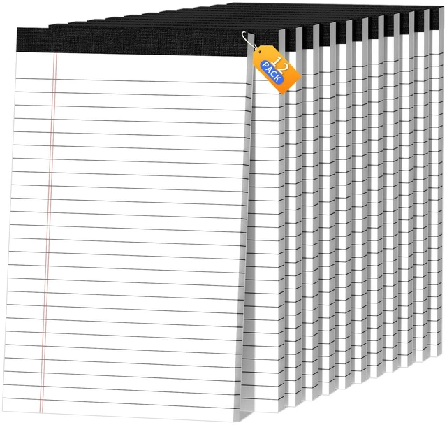 Main image of 12pcs Legal Pads 5x8 White Note Pads Small Notepads College Ruled Lined Paper Pad 5x8, Portable Note Pads, Small Writing Pads for Meeting Notes, To-Do Lists & Office Work, 30 Sheets/Pack