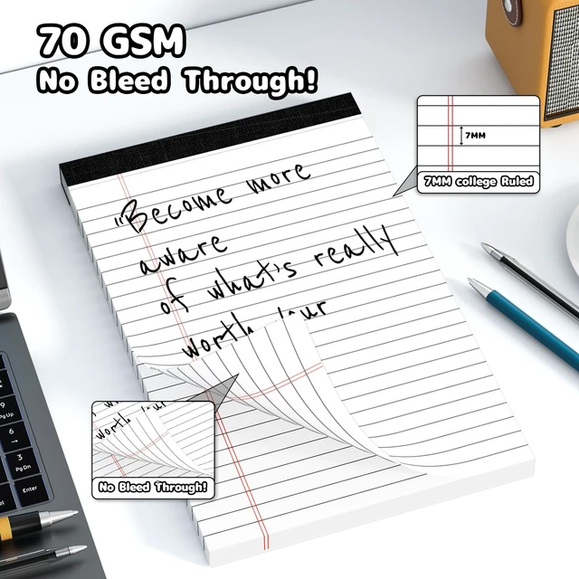 Alt view image 3 of 7 - 12pcs Legal Pads 5x8 White Note Pads Small Notepads College Ruled Lined Paper Pad 5x8, Portable Note Pads, Small Writing Pads for Meeting Notes, To-Do Lists & Office Work, 30 Sheets/Pack
