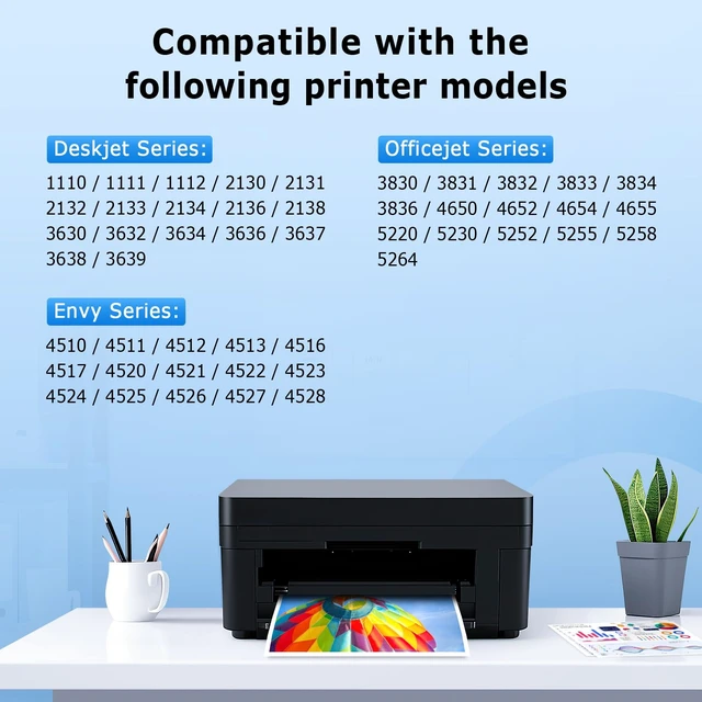 Alt view image 2 of 7 - 63xl Black Ink Cartridge Compatible for HP 63 Black Ink Cartridge Work for OfficeJet 3830 5255 4650 5258 5200 4655 4652 5212 Envy 4520 4512 DeskJet 1112 3630 2130 3632 (2 Black)