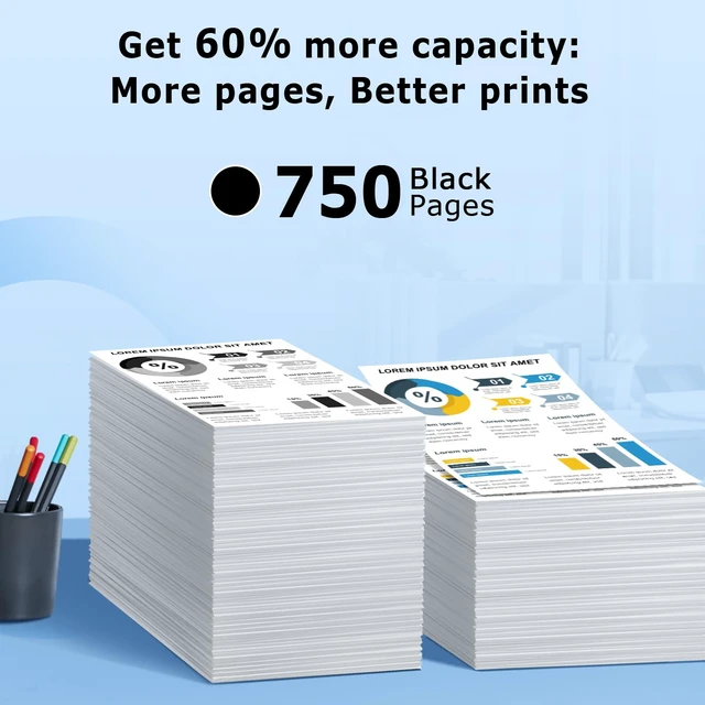 Alt view image 3 of 7 - 63xl Black Ink Cartridge Compatible for HP 63 Black Ink Cartridge Work for OfficeJet 3830 5255 4650 5258 5200 4655 4652 5212 Envy 4520 4512 DeskJet 1112 3630 2130 3632 (2 Black)