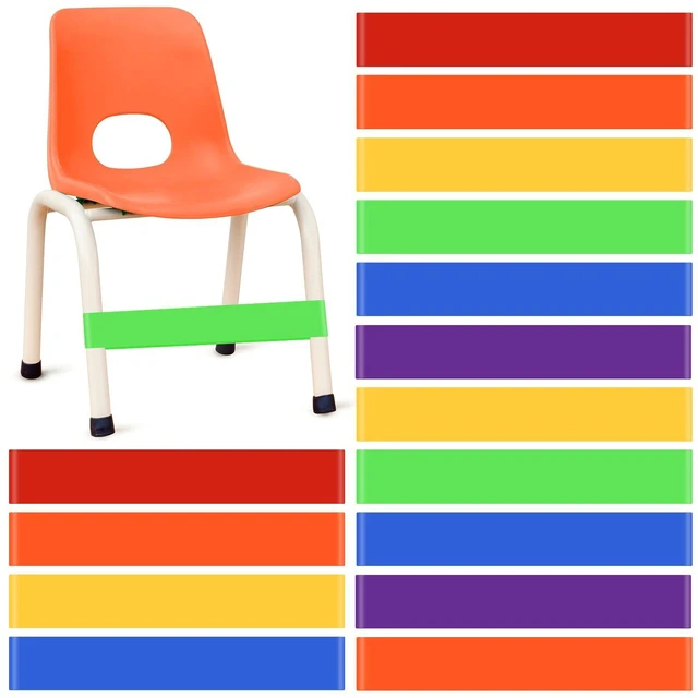 Main image of 24 Pcs Classroom Chair Bands, Fidget Bands, Rainbow, 1 mm Fidget Chairs and Desks Bands, ADHD Autism Tools, Bounce Flexible Seating for Classroom