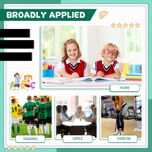 Alt view image 6 of 7 - 24 Pcs Classroom Chair Bands, Fidget Bands, Black, 1 mm Fidget Chairs and Desks Bands, ADHD Autism Tools, Bounce Flexible Seating for Classroom