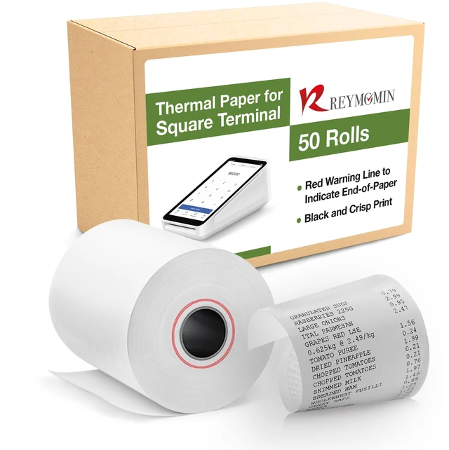 Main image of Thermal Paper Rolls Compatible with Square Terminal 50 Rolls 2.25 inch x 50ft - BPA Free