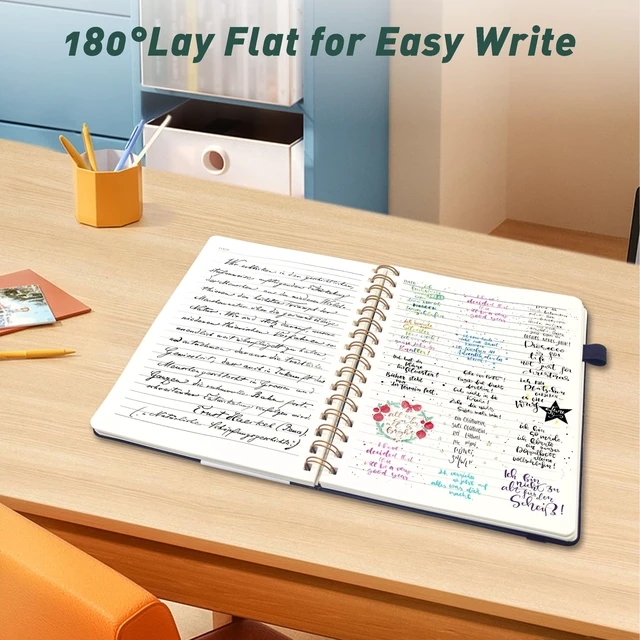 Alt view image 4 of 6 - Lined Spiral Journal Notebook for Women & Men, College Ruled Hardcover Notebook for Work & Note Taking, Journals for Writing, 100 GSM, Business, School, 140 Pages, A5(5.8"x8.5") - Dark Green