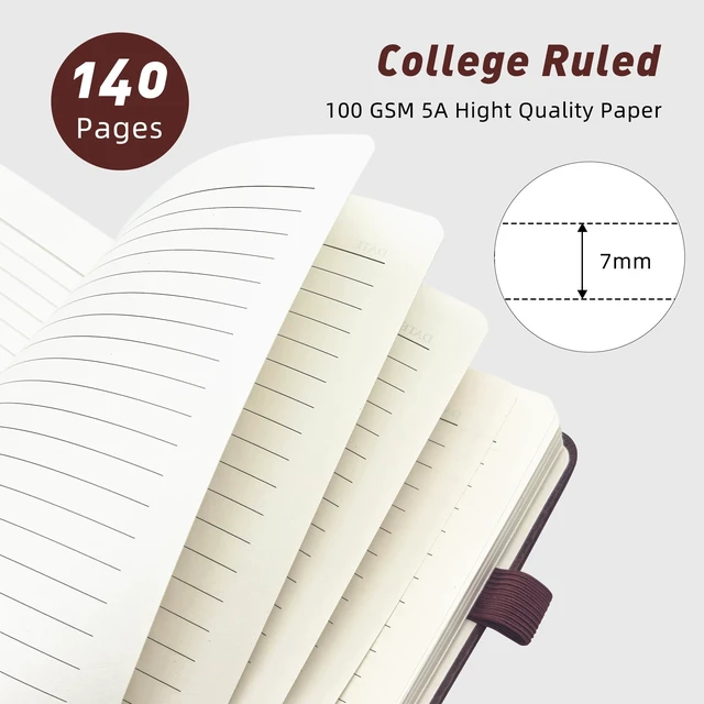 Alt view image 2 of 7 - Lined Spiral Journal Notebook for Women & Men, College Ruled Hardcover Notebook for Work & Note Taking, Journals for Writing, 100 GSM, Business, School, 140 Pages, A5(5.8"x8.5") - Burgundy