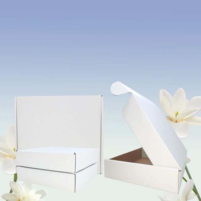 Alt view image 4 of 7 - 9x8x2 inch Shipping Boxes Set of 25, White Corrugated Cardboard Mailer Box Easy Assembly, Shape Well, DIY Cardboard, Recyclable Mailer Box for Packaging Small Business and Book Literature Gift Giving