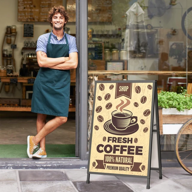 Alt view image 3 of 7 - A Frame Sign 24x36 Inch Outdoor, Heavy Duty Sandwich Board Signs, Double-Sided A Frames Sign Holder Business for Outside(Frame only)