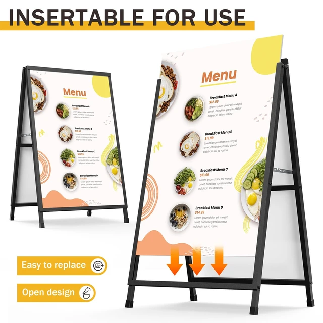 Alt view image 2 of 7 - A Frame Sign 24x36 Inch Outdoor, Heavy Duty Sandwich Board Signs, Double-Sided A Frames Sign Holder Business for Outside(Frame only)