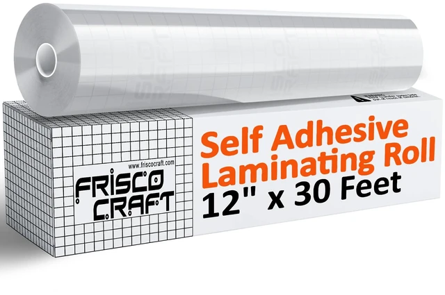 Main image of Transparent Glossy Self Adhesive Laminating Roll 12" x 30 ft Self Laminating Sheets for Decals, Sticker, Photos & More No Heat Sealing, Clear Sheets