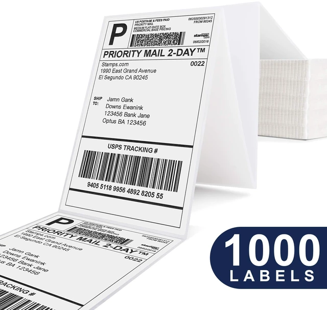 Alt view image 2 of 7 - 4x6 Thermal Labels Fanfold, 1000 Shipping Labels for Label Printer Commercial Grade, No BPA or BPS, Print Clear and Sharp, Direct Thermal Shipping Labels Compatible with Thermal Printer