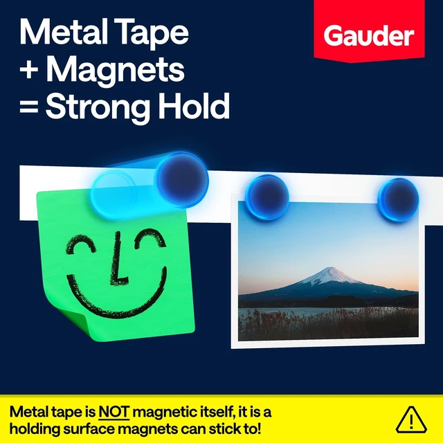 Alt view image 3 of 6 - Self-Adhesive Metal Tape - Ideal for Tonie Figures & Shelves - Holding Surface for Magnets - Ferrous Tape with Foam Adhesive - Thin Metal Steel Strip (20 ft x 1.4 in)