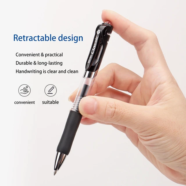 Alt view image 5 of 7 - Classic Retractable Gel Roller Pens, 0.7mm Fine Point Black Ink (Black - 36 Packs)