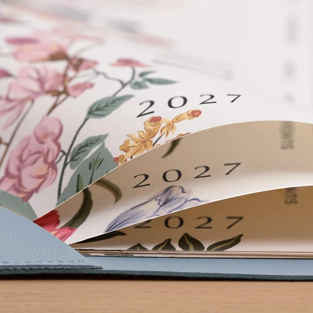Alt view image 4 of 7 - Desk Calendar 2027, Large Desk Pad Calendar 22 x 17" (Blue) Large Desk Calendar with Desktop Mat From January 2027 to June 2028, Floral Design Calendar 2027 for Home School and Office