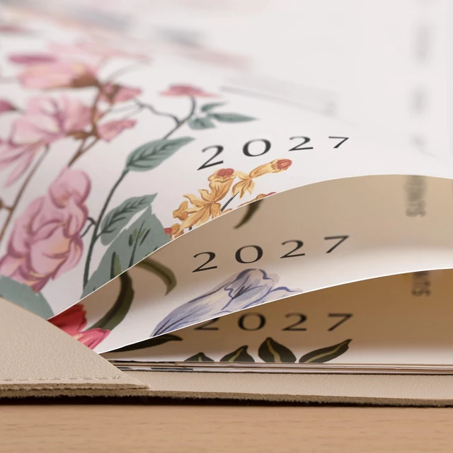 Alt view image 4 of 7 - Desk Calendar 2027, Large Desk Pad Calendar 22 x 17" (Apricot) Large Desk Calendar with Desktop Mat From January 2027 to June 2028, Floral Design Calendar 2027 for Home School and Office