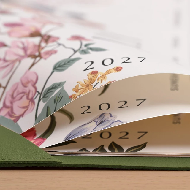 Alt view image 4 of 7 - Desk Calendar 2027, Large Desk Pad Calendar 22 x 17" (Green) Large Desk Calendar with Desktop Mat From January 2027 to June 2028, Floral Design Calendar 2027 for Home School and Office
