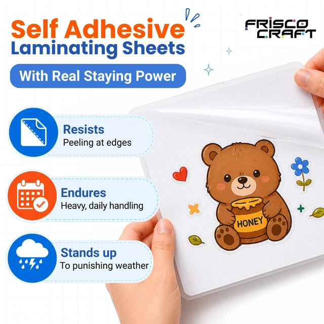 Alt view image 6 of 7 - Transparent Glossy Self Adhesive Laminating Roll 12" x 30 ft Self Laminating Sheets for Decals, Sticker, Photos & More No Heat Sealing, Clear Sheets