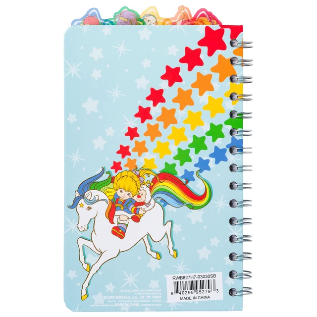 Alt view image 4 of 6 - Rainbow Brite Twink, Spiral Tabbed Notebook, 8" x 5" Puppy Brite, Shy Violet, Starlite, School, Journal, Office, Work