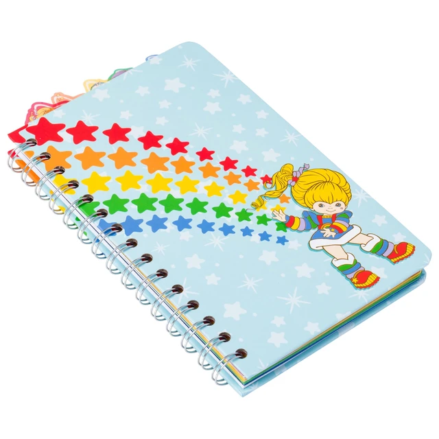 Alt view image 6 of 6 - Rainbow Brite Twink, Spiral Tabbed Notebook, 8" x 5" Puppy Brite, Shy Violet, Starlite, School, Journal, Office, Work