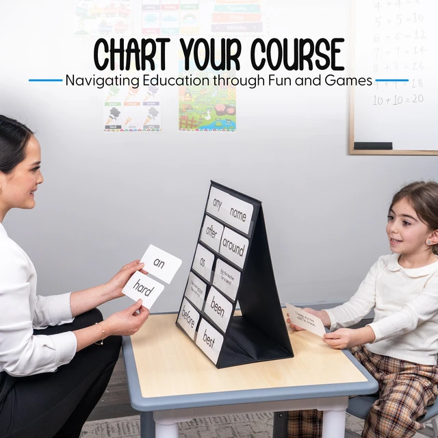 Alt view image 5 of 5 - 3 Pack Tabletop Pocket Chart Stand, 13" Wide x 17" Tall, Black Double Sided with 5 Straps Each, Reusable, For Classrooms Home or Offices, Easy to Use, Foldable