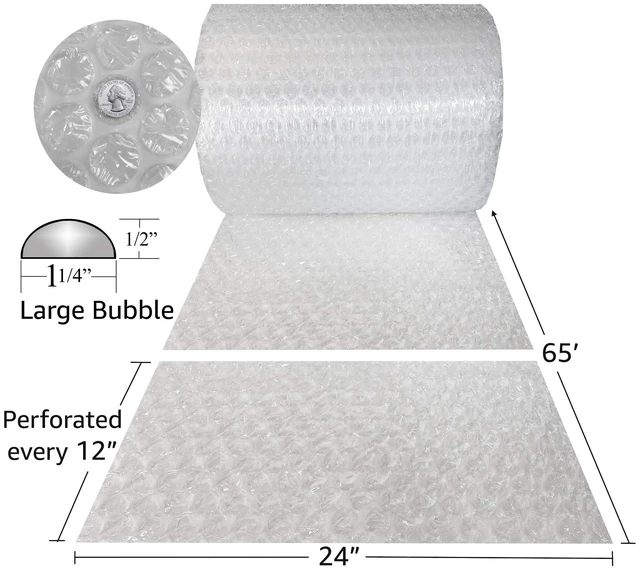 Alt view image 2 of 5 - uBoxes Large Bubble 24-Inches Wide (65-Feet), Large Bubble Roll (BUBLR0240065)