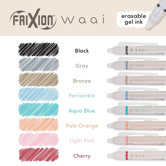 Alt view image 2 of 3 - FriXion Waai Retractable & Refillable Erasable Gel Pens, Extra Fine Point 0.5 mm, Assorted Ink, 8 Count