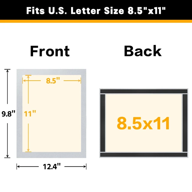 Alt view image 3 of 7 - 20Packs Magnetic Sign Holder 8.5x11 for Fridge & Metal Surfaces - Magnetic Frames with File/Paper/Document Holder - Photos/Pictures/Posters Frame for Commercial Offices/Stores (Silver)