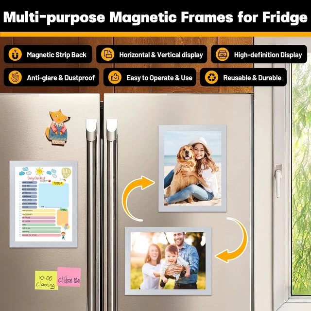 Alt view image 7 of 7 - 20Packs Magnetic Sign Holder 8.5x11 for Fridge & Metal Surfaces - Magnetic Frames with File/Paper/Document Holder - Photos/Pictures/Posters Frame for Commercial Offices/Stores (Silver)