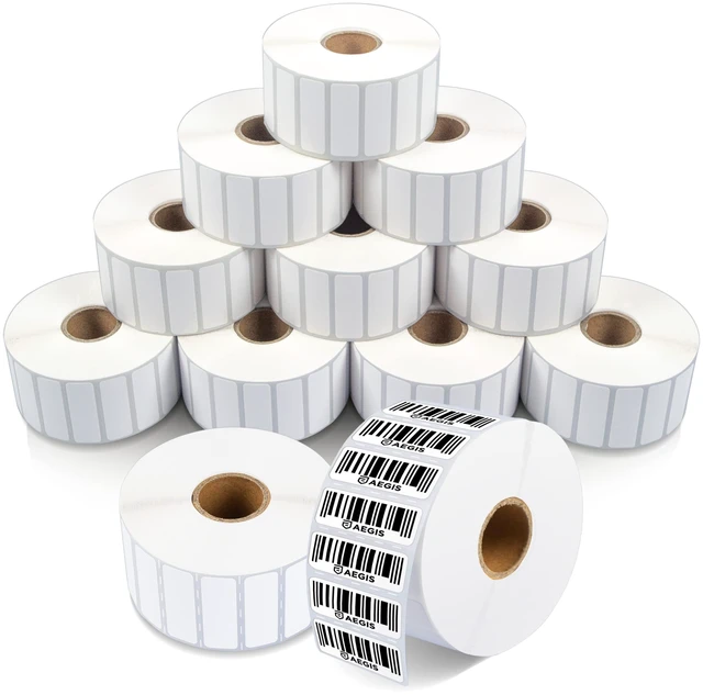 Main image of 1.5" X 0.5" Direct Thermal Labels (28200 Count, 12 Rolls) Barcode Stickers, File Folder Labels, Shelf Edge Identification - Compatible With Zebra Printers, NOT Rollo Compatible